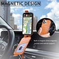 thumbnail image 5 of ELEHOLD for iPhone 14 Pro Max Case PU Leather Flip Wallet Purse with Zipper Pocket Card Holders Kickstand Magnetic Clasp Lightweight Shockproof Business Wallet Cover for Men Women,brown, 5 of 7
