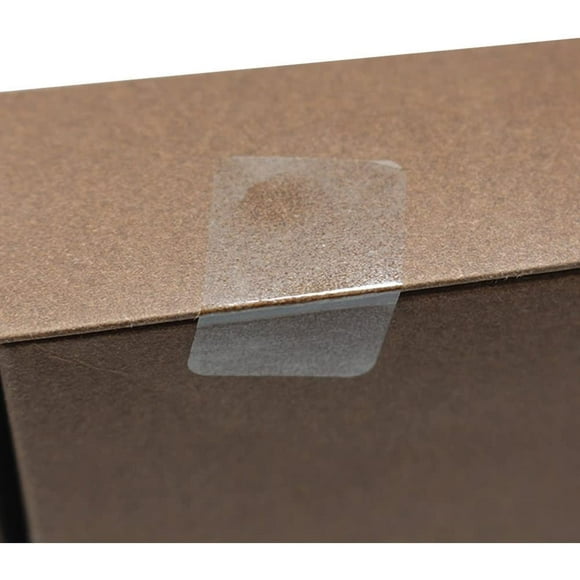 Hybsk 1x2 inch Rectangle Square Crystal Clear Retail Package Seals Circle Wafer Stickers/Transparent Labels (1x2 inch)