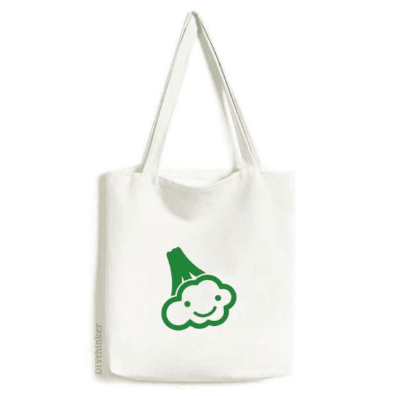 Vegetable Expression Happy Cauliflower Body Tote Canvas Bag Shopping Satchel Casual Handbag