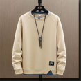 thumbnail image 5 of Sudadera holgada de cuello redondo para hombre, primavera y otoño de 2022, camiseta informal de manga larga con ilusión, estilo de dos piezas, marca de moda, 5 of 5