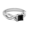 thumbnail image 2 of Infinity Band 925 Sterling Silver Square Cut 0.50 Ctw Valentines Day Gifts Ring, 2 of 3