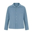 thumbnail image 4 of VBVC Men's and Men's Plus Lightweight Button Down Shirt,Collared Hippie Beach Tops For Men,Light Blue,Size XXL, 4 of 6