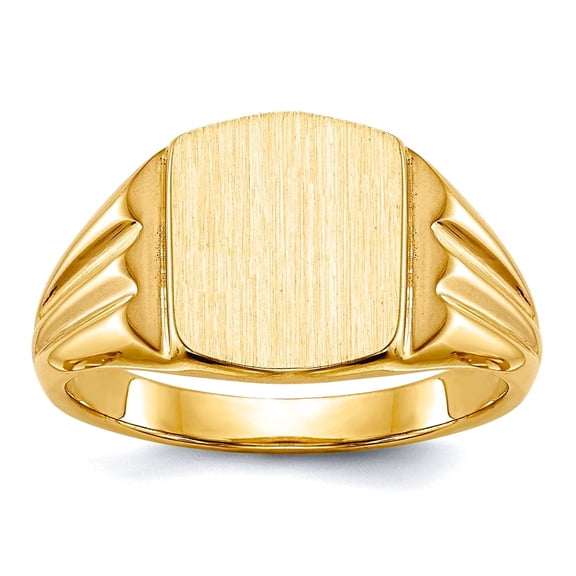 14k Yellow Gold Solid Back Signet Ring Size 5 Ring for Women - 3.6 Grams
