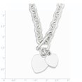 thumbnail image 2 of Sterling Silver Engraveable Heart Disc on Fancy Link Toggle Necklace (Weight: 88.15 Grams, Length: 18 Inches), 2 of 2