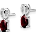 thumbnail image 2 of Sterling Silver Rhodium-Plated Garnet Earrings (10 X 4) Made In China qbe20jan, 2 of 5