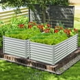 thumbnail image 4 of Gymax 2 PCS Raised Garden Bed Large Metal Planter Box Kit for Vegetable Herb 6' x 3' x 2' Gray, 4 of 10