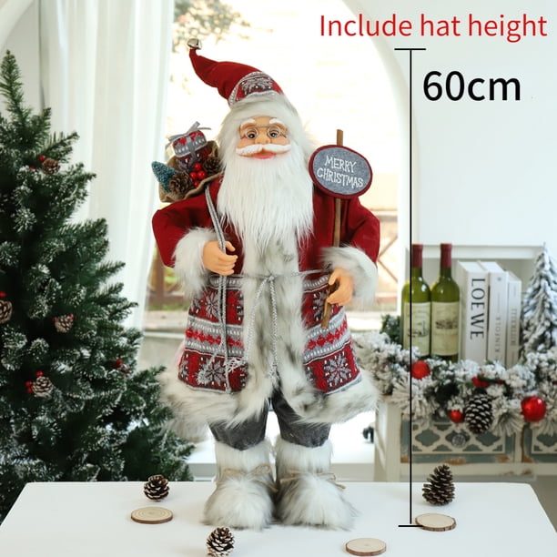 Muñecos de Papá Noel grandes de 60 cm, colgantes navideños 2023, decoración de árbol de Navidad para el hogar, regalos de Navidad para niños, regalos de Navidad