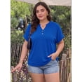thumbnail image 4 of Cueply Plus Size Summer Tops for Women Short Sleeve v Neck Shirt Womens Casual Loose Fit Tunic Blouses, 4 of 9