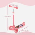 thumbnail image 3 of Qaba Kids Scooter for Ages 2-6, Toddler Scooter with LED Light, Pink, 3 of 10