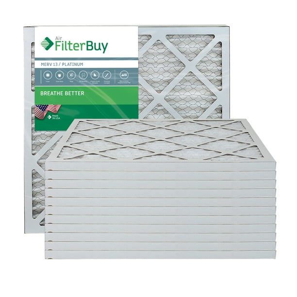 FilterBuy 20x20x1 MERV 13 Pleated AC Furnace Air Filter, (Pack of 12 ...