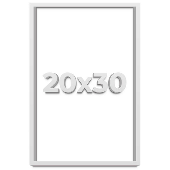 20x30 Shadow Box Frame White | 1 Inches Deep Real Wood Contemporary Shadowbox Display Frame | UV