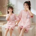 thumbnail image 1 of Ropa de dormir Kawaii Sanrioed para niños, lindo Anime Cinnamoroll Kuromi Mymelody, pijama de algodón de manga corta, traje de casa para mujer, verano, nuevo, 1 of 4