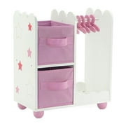 Emily Rose 14 Inch Doll Furniture | Pink Doll Armoire/Closet with Star Detail Comes with 5 Doll Clothes Hangers | Fits 14" American Girl Wellie Wishers Dolls