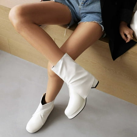 

Tawop Heeled Boots For Women Fashion Large Size Pants Boots Autumn Thick Heel Short Boots Shoes Boots Retro Knight Boots Boots For Women Ankle Booties Womens Booties And Ankle Boots