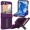 Purple, variant on c Cell Phone Case for Samsung Galaxy Z Flip 5 with Built-in Screen Protector and Kickstand, Black
