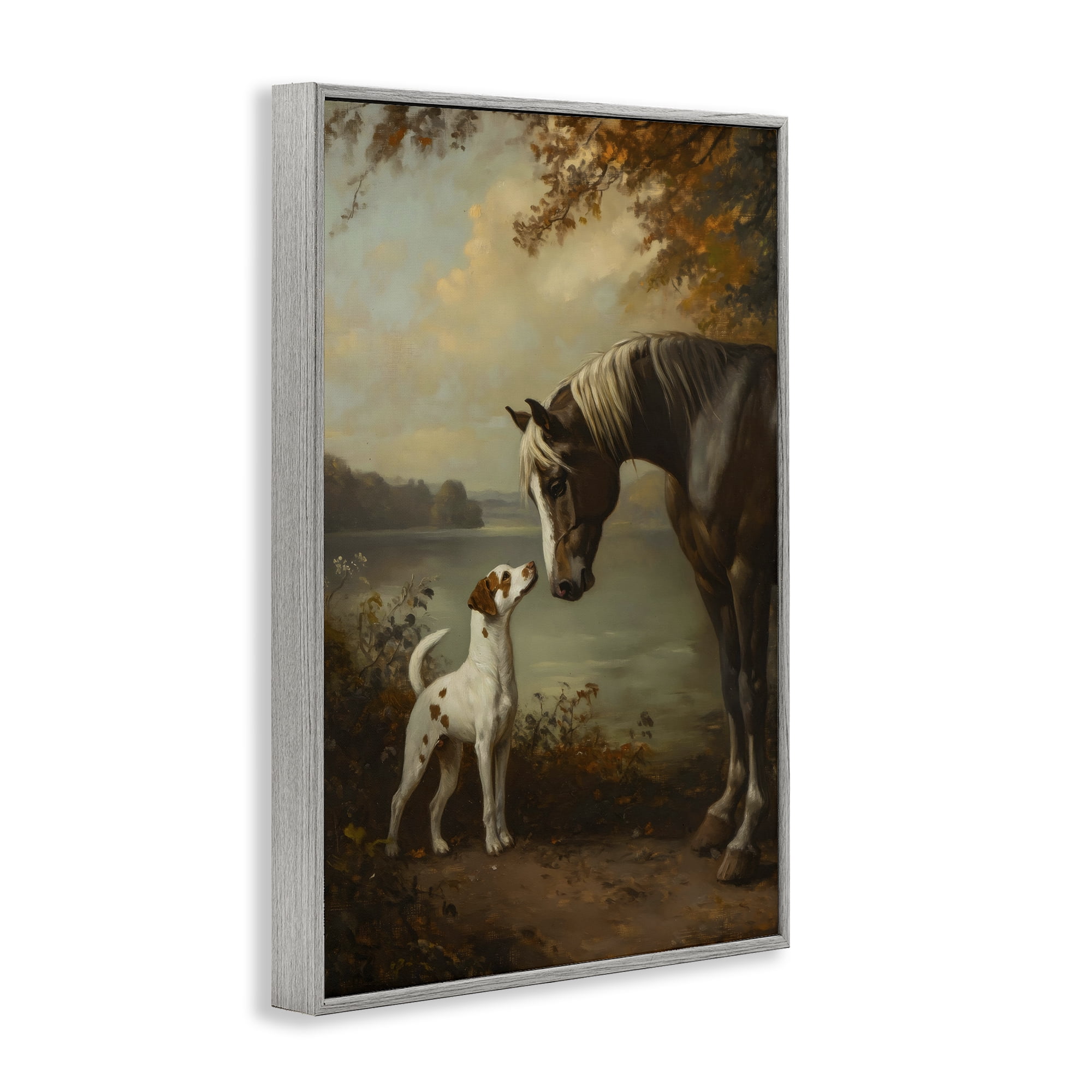 Stupell Industries Autumn Companions Hunting Party Gray Framed Giclee Art, design by Petal Prints Design