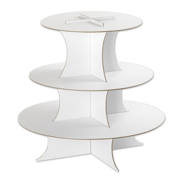 Koyal Wholesale 3 Tier Cupcake Stand, Round Cupcake Board, Holds 20 Standard Size Cupcake Liners