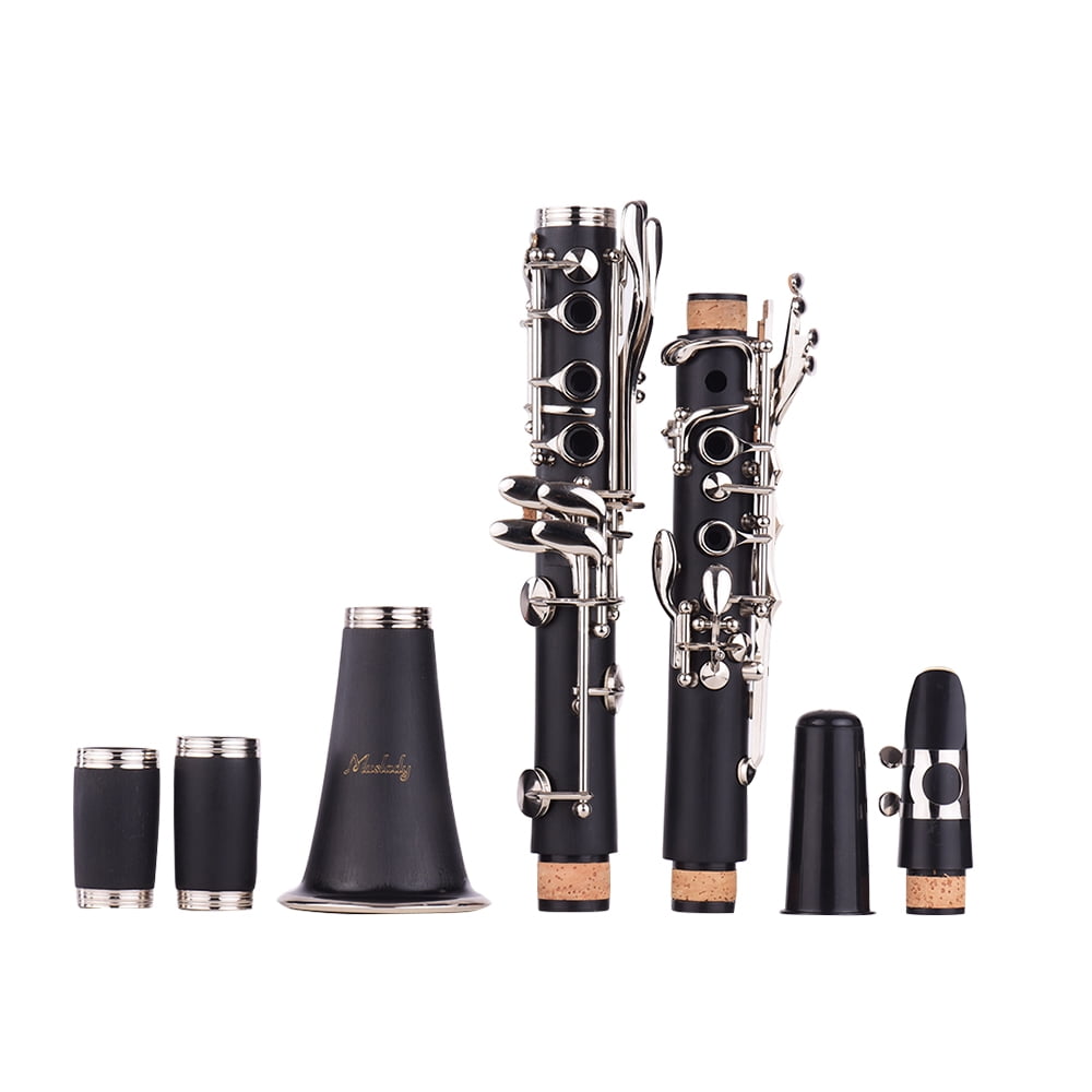 Ensemble Complet De Clarinette Sib En Bois Avec 17 Clés - Inclut Boîte, Tournevis, Anches Et Sangle - Parfait Pour Débutants