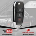 thumbnail image 6 of KeylessOption replacement blank key + flip style fob for 2016+ Ford Models (164-R8130, 164R8130) 3-button fob, 2 pack, 6 of 6