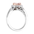 thumbnail image 2 of 1 1/2 Carat White Natural Diamond and Oval Shaped Morganite Color Stone Engagement Ring in 14K White Gold (Ring Size 11) (SI1-SI2 Clarity), 2 of 5