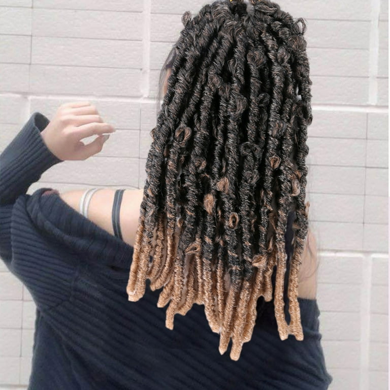 YSGFHGJW Headband Wig Human Hair,Crochet Hair Distressed Bow Faux Braids Messy Pre Looped Soft Locks