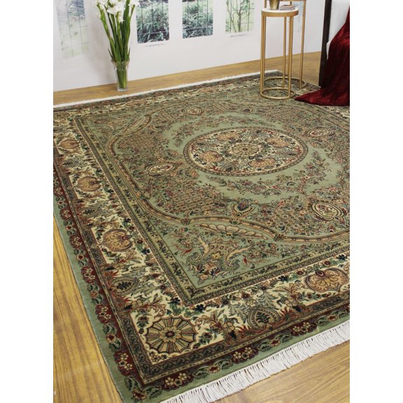 Wali Rachna Lt. Green/Ivory Rug, 8'1" x 9'10"