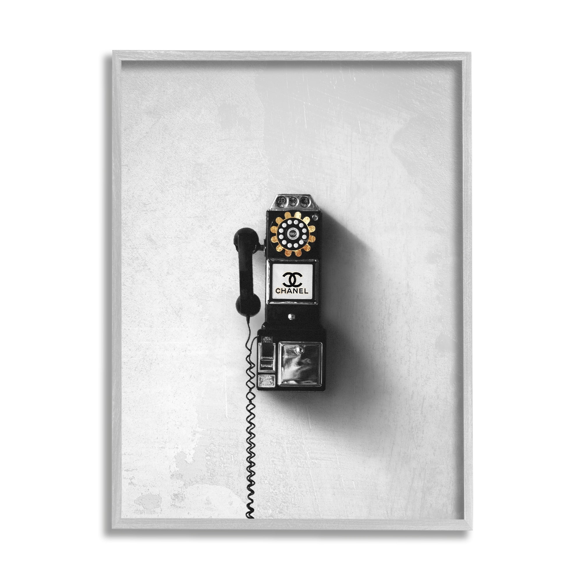 Stupell Industries Vintage Fashion Dial Phone Glam Pop Black White, 11 x 14, Design by Ziwei Li