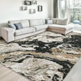 thumbnail image 3 of Modern Abstract Marble Print Area Rug 8' x 10'– Soft, Washable, Non-Slip & Non-Shedding(Black), 3 of 8