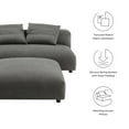 thumbnail image 3 of Modular Loveseat Sofa and Ottoman, Dark Gray, Fabric, Living Room Lounge Cafe Lobby Hospitality Restaurant, Modern Contemporary, HB37439, 3 of 10