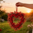 thumbnail image 6 of 15.7" Valentine's Day Wreath, Heart Shaped Artifiacl Rose Wreath, Wreaths for Front Door, Valentines Day Holiday and Wedding Decor, 6 of 8