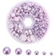 thumbnail image 1 of Perlas moradas planas, 690 piezas, perlas semiredondas, 6 tamaños, perlas moradas, perlas cabujón, 1 of 9
