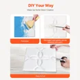 thumbnail image 4 of 33-Pack 3D Wall Panels 11.81x11.81 in PVC Modern Minimalist Floral Tiles for Interior Home Decor,Accent Wall Coverage,Matte White Finish, 4 of 7