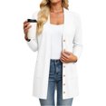 thumbnail image 3 of Admvng Women's Outerwear Button Long Sleeve Coat Casual Jacket, 3 of 6