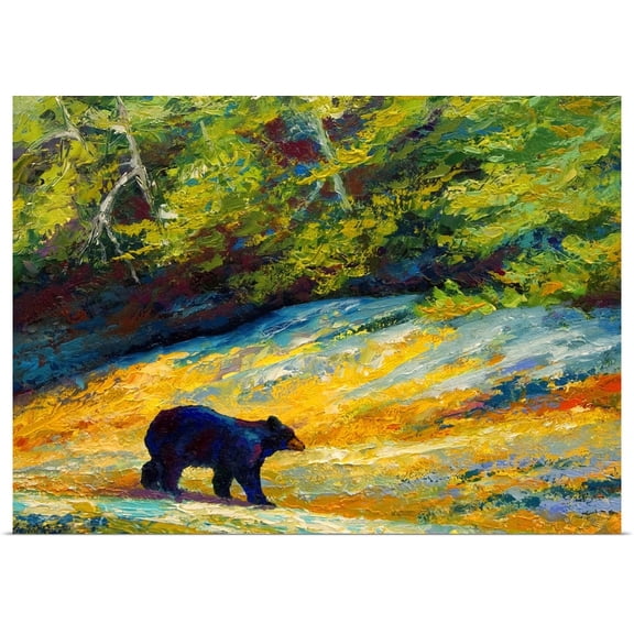 Great BIG Canvas | Rolled Marion Rose Poster Print entitled Beach Lunch Black Bear