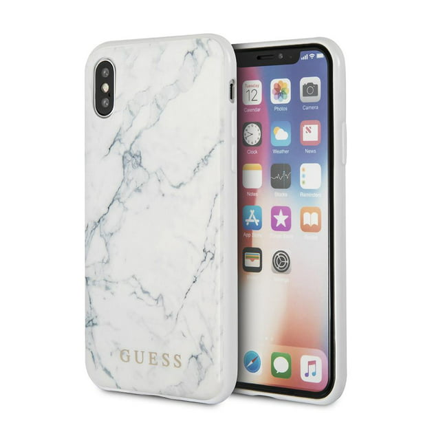 iPhone XS/X - Hard Case White Marble Design Guess - Walmart.com