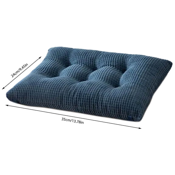Rkxzt Cushion Corn Velvet Seat Cushion with Pearl Fill Rectangular Design 35x24 cm Slip Resistant Comfort Cushion Home Textiles|Flock,Navy