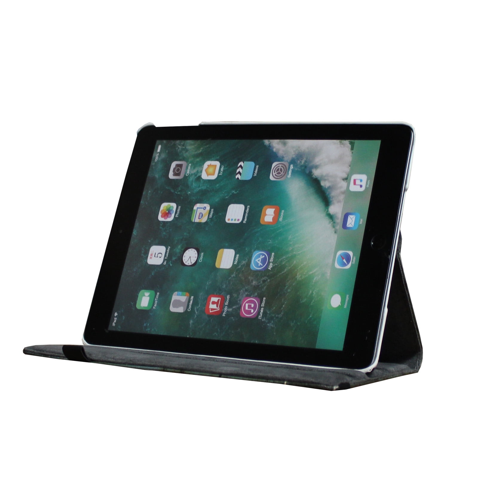 JYtrend Smart Case for iPad 5th / 6th Generation with Pencil Holder, Rotating Stand Magnetic Auto Wake Up/Sleep Cover for 2017 / 2018 iPad 9.7 Model A1893 A1954 A1822 A1823 (Butterfly Flower)