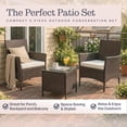 thumbnail image 2 of Lavish Home 3-Piece Outdoor Patio Furniture Set with Chairs and Table (Brown), 2 of 7