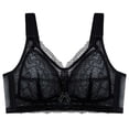 thumbnail image 2 of Jinhomg Women's Everyday Bras, Plus Size Wireless Sheer Lace Full-Coverage Bra for daily and T-shirt wear, Back Closure, Lace No Print, Soft Support Black 40, 2 of 5