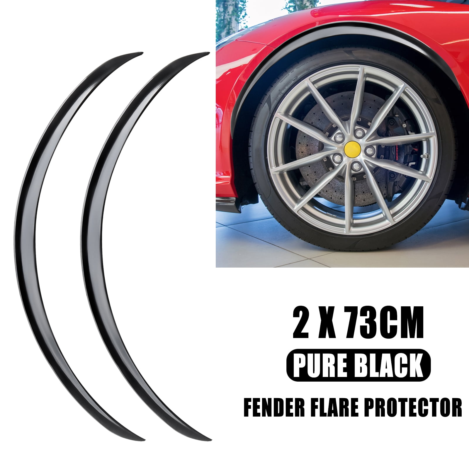 2X 73cm Universal Car Fender Flares Extra Wheel Arches Cover Protector
