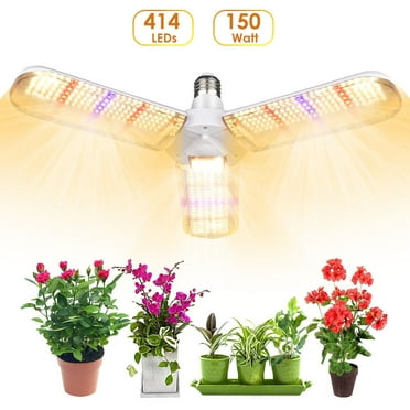 Esbaybulbs 150W LED Grow Light Bulb, Full Spectrum Plant Lamp, 414 LEDs, E27 Base, Indoor Grow Lights