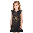 thumbnail image 1 of Vsdgher Style Classique Hibou Brun pour Filles Chemises de Nuit Manches Courtes à Volants Robe de Nuit Vêtements de Nuit Pyjamas pour Fête Pyjama-Petit, 1 of 6