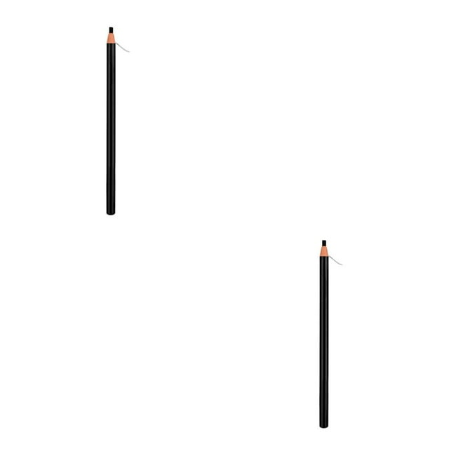 Qarigey Lápiz para cejas Líneas suaves Lápices de colores extraíbles Sombra de ojos Herramienta de pincel cosmético Control fácil Negro 2Conjunto