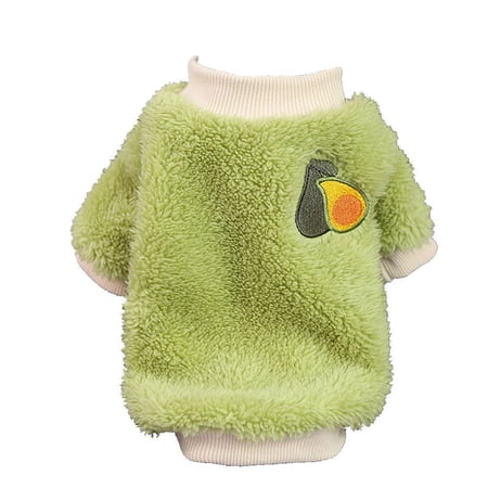 Cute Embroidery Winter Fleece Pet Pullover Dog Clothes For Small Medium Dog Cat Pet Dog Vest GREEN XXL