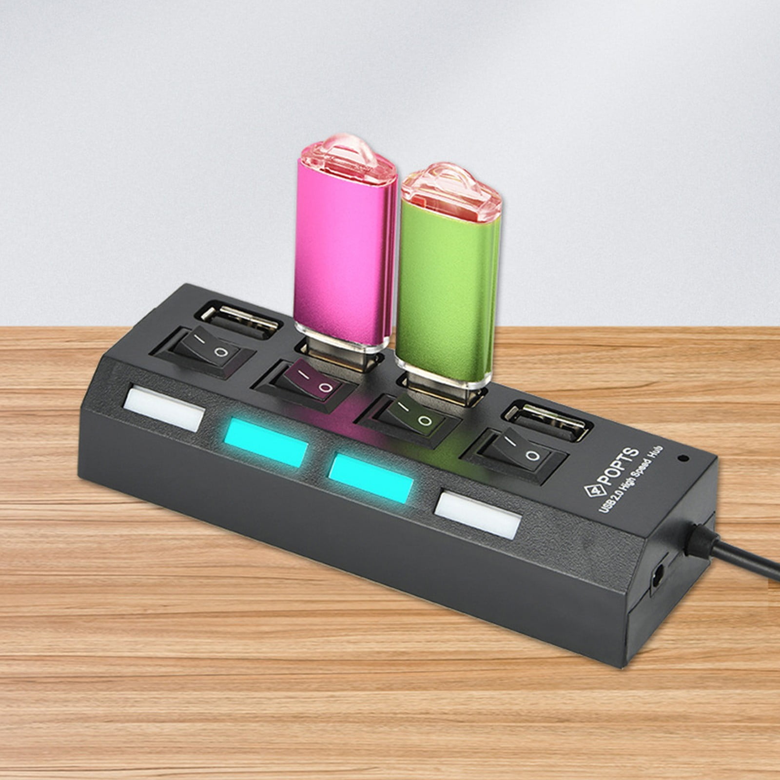 LSLJS USB HUB 2.0 4 Port Multiple Expander with Multi USB Splitter Hub Use Power Adapter Computer Accessorie, Usb Hub