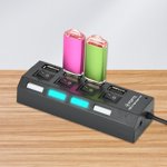 LSLJS USB HUB 2.0 4 Port Multiple Expander avec Multi USB Splitter Hub Utilisez l'adaptateur d'alimentation Accessoires informatiques, Usb Hub