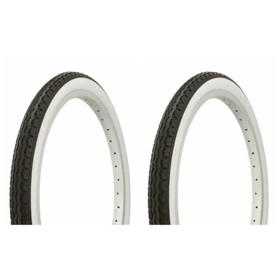 Tire set. 2 Tires. Two Tires Duro 20" x 1.75" Black/White Side Wall. lowrider bike Tires, lowrider bicycle Tires, bmx bike Tires, chopper bike Tires
