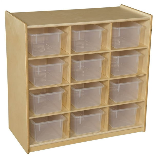 12Cubby Storage with Translucent Trays