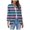 Hot Pink, variant on Cardigans for Women 2024 Basic Striped Print 3/4 Sleeve Fashion Cardigans Teen Girls Lightweight Blouse Tops Coat Juniors Casual Cozy Duster Jackets,Blue,Small