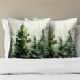 thumbnail image 5 of Green Pine Tree Throw Pillow Covers Set of 2 Winter Forest Decorative Pillow Cases Square Cushion Case for Home Sofa Couch Bed, 5 of 7